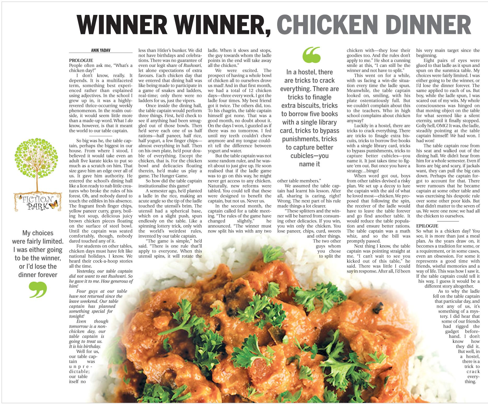 Winner Winner, Chicken Dinner | Anik Yadav